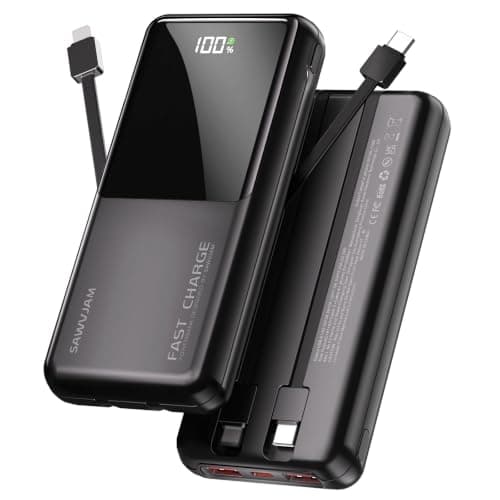Power Bank Chargeur Portable 20 000 mAh 22,5 W avec câbles intégrés écran LCD