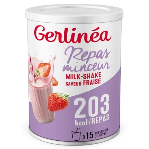Gerlinéa Boisson Milkshake Fraise Substitut de Repas 436 g