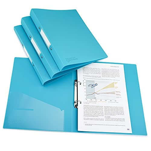Rapesco Lot de 4 Classeurs à 2 Anneaux Format A4 Dos 35 mm Turquoise