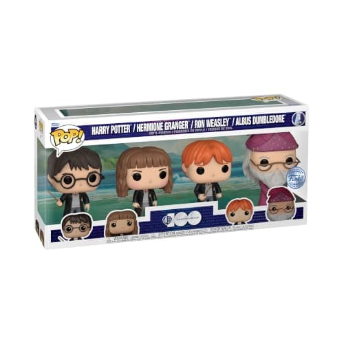 Funko POP! Harry Potter - Lot de 4 - Harry, Dumbledore, Ron et Hermione