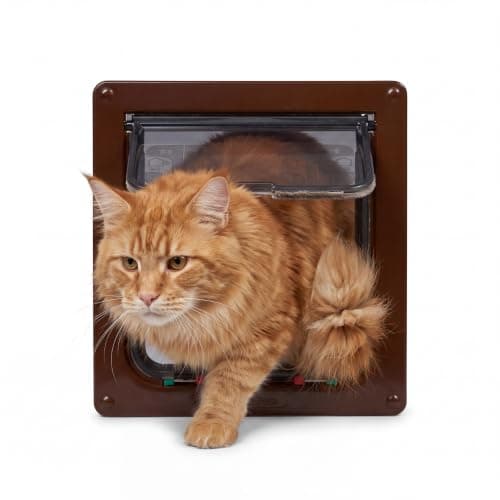 Pet Mate Chatière Marron Large 4 Positions pour Chat et Petit Chien