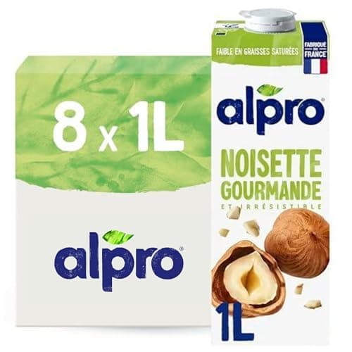 Alpro - Boisson Végétale - Noisette - 1L - Lot de 8x1L
