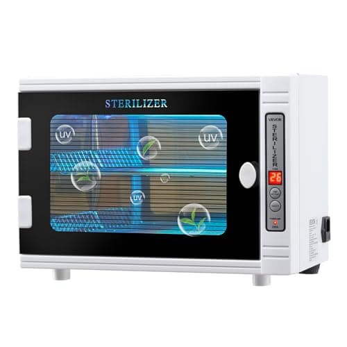 VEVOR Stérilisateur UV Grande Capacité 12 L, Armoire de Désinfection UV avec Minuterie, Longueur d'Onde 185 nm, Porte en Verre Trempé, pour Laboratoires, Maison, Salons de Manucure et de Beauté