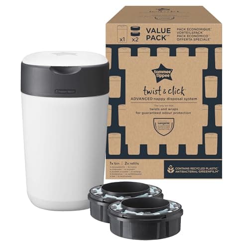 Tommee Tippee Poubelle à couches Twist & Click avec 2 recharges
