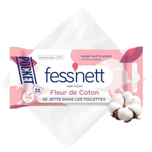Fess'nett Papier toilette humide jetable WC coton 20 feuilles