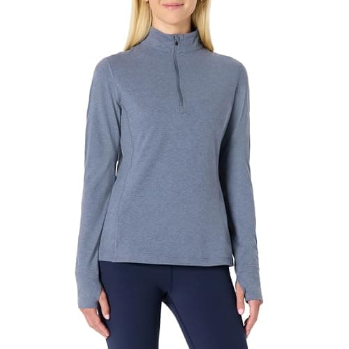 Amazon Essentials Haut d'entraînement manches longues zippé femme Gris Ardoise XL