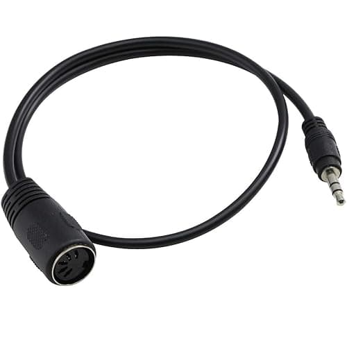 Quik Lok SX/164 Câble adaptateur Mini-jack TRS 3,5 mm vers MIDI DIN 5 pôles 20 cm Noir