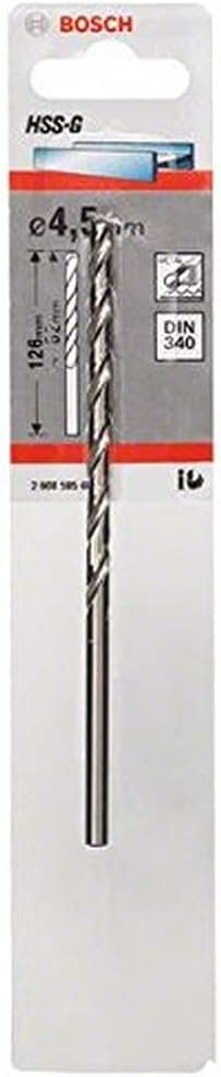 Bosch 2608595681 Foret à métaux rectifié HSS-G DIN 340 Ø 4,5 mm Longueur 126 mm
