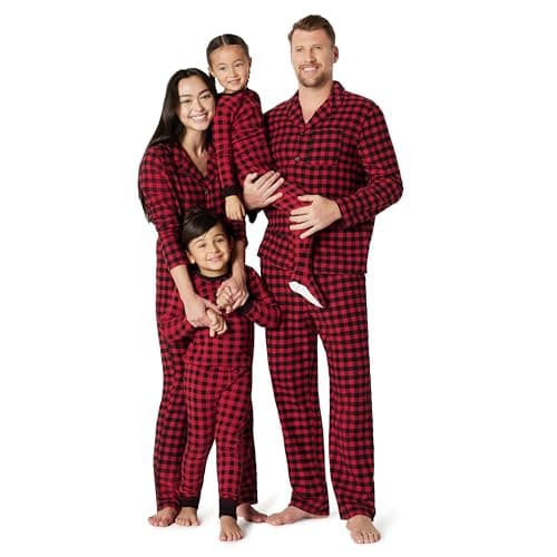 Amazon Essentials Ensemble de pyjama de Noël en flanelle douce, carreau buffalo, taille L