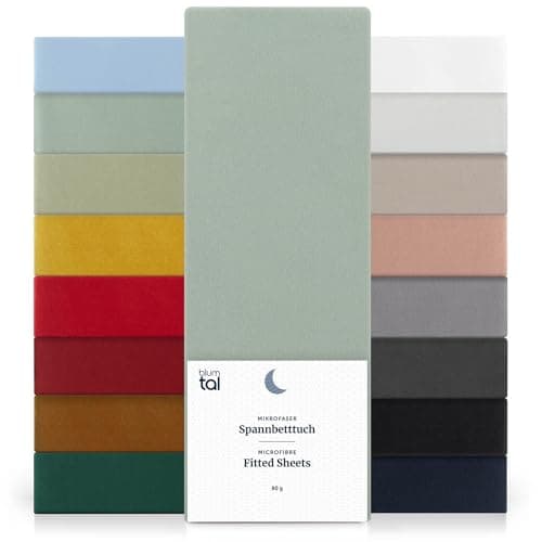 Blumtal Lot de 2 Draps Housse 100x200x30 cm Microfibre Vert Summer Green