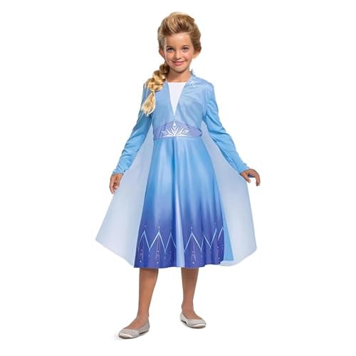 Disney Déguisement Elsa Fille Reine des Neiges 2 Robe Enfant 7-8 Ans