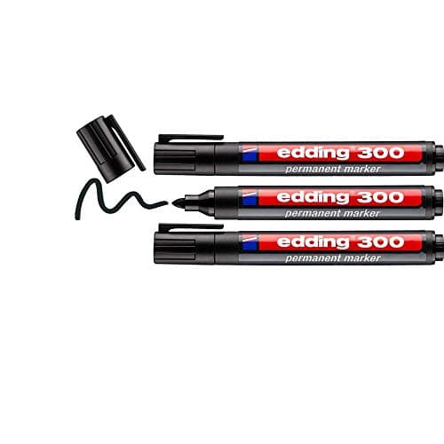Edding 300 Marqueur permanent noir pointe ronde 1,5-3 mm, lot de 3