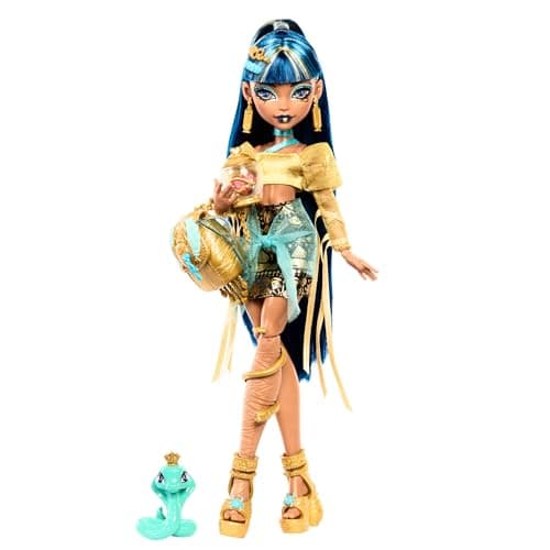 Monster High Poupée Cleo de Nile Tenue dorée avec accessoires