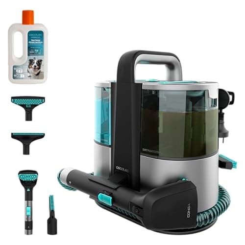 Cecotec Nettoyeur Aspirateur de Tissus d'Ameublement et Tapis avec Câble Conga 4000 Carpet&Spot Clean XL Neo. 600W, 14kPa, 2 Réservoirs: Eau Propre et Sale, Vaporisateur, Accessoire Fenêtres, 3 Buses
