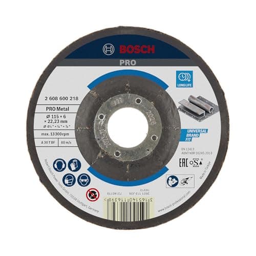 Bosch Disque abrasif aggloméré PRO Metal 115 x 6 x 22,23 mm