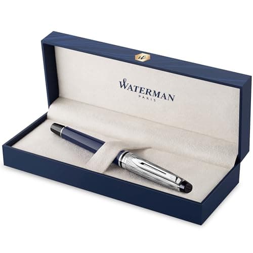 Waterman Expert Stylo plume Laqué gris et bleu Plume fine Écrin