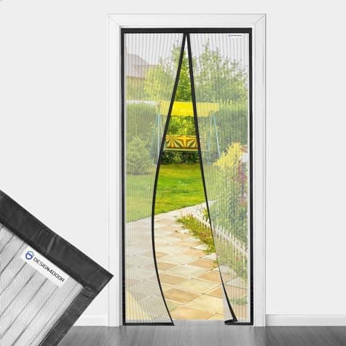 DESIGN4DOOR Moustiquaire Magnétique pour Porte 100x205 cm Noir