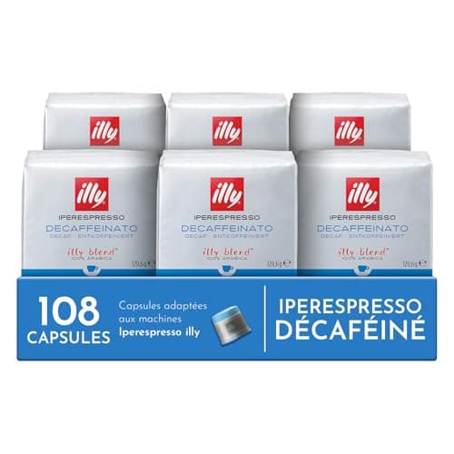illy Capsules de café Iperespresso Décaféiné - Boîte de 108 capsules