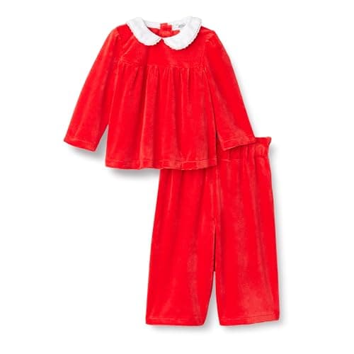 Amazon Essentials x Sofia Grainge Ensemble en Velours Côtelé à Coupe Décontractée Bébé fille, Rouge, 3-6 mois