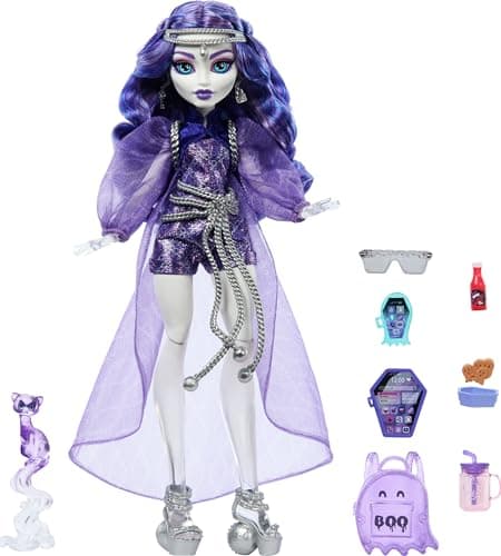 Monster High Poupée Spectra Vondergeist avec accessoires et animal