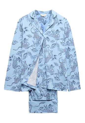 Marks & Spencer Ensemble Pyjama à Revers Bleu Marine S