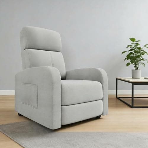 GarveeHome Fauteuil de Relaxation avec Fonction allongée et Repose-Pieds Aspect Lin