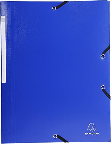Exacompta 10 Chemises à Élastiques Opak 3 Rabats Bleu Foncé 24x32cm