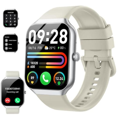 Motast Montre Connectée Homme Femme Écran 1.96 Pouces Bluetooth IP68 Noir