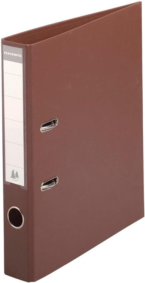 Exacompta - Réf. 53546E - Carton de 10 classeurs à levier A4 Prem'Touch - Dos de 50 mm - Mécanique 55 mm - Dimensions extérieures : 32 x 29 x 5 cm - Format à classer A4 - Marron