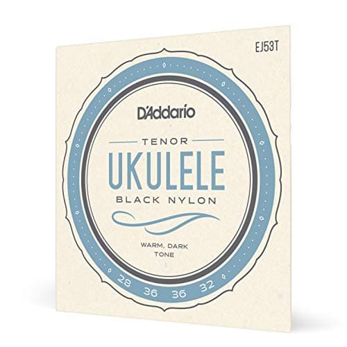 D'Addario Jeu de 4 cordes pour ukulélé ténor EJ53T en nylon noir