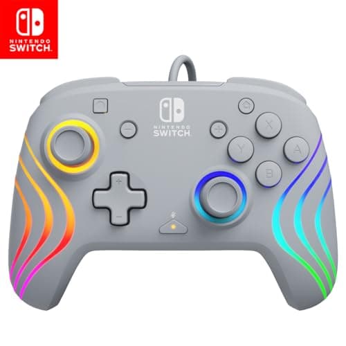 Manette filaire officielle PDP Afterglow Wave pour Nintendo Switch - Gris