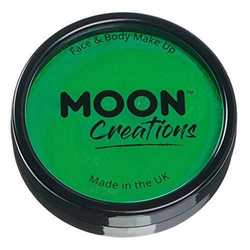 Moon Creations Peinture visage et corps professionnelle vert vif 36 g pour Halloween et festivals
