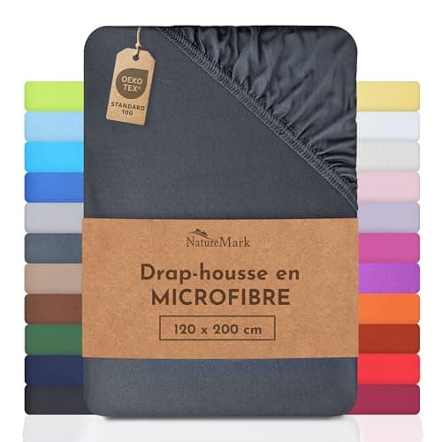 NatureMark Drap-housse en microfibre 120x200 cm Gris Anthracite
