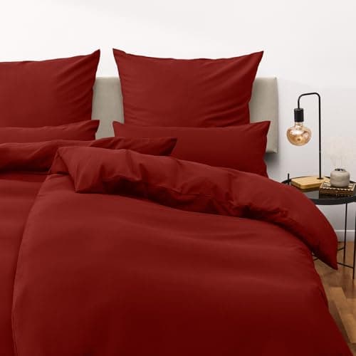 Blumtal Parure de lit 2x 135x200 cm avec taies Oeko-TEX Rouge Aurore