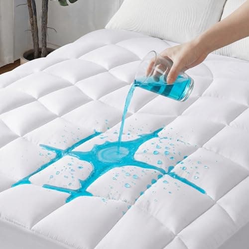 Unikome Surmatelas imperméable matelassé 140x200cm Blanc