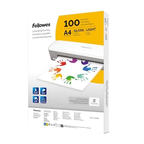 Fellowes Lot de 100 pochettes de plastification A4 brillante