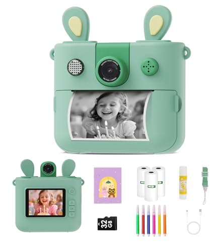 ORGSTA Appareil Photo Enfant Instantané avec Impression 32Go