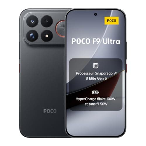 Smartphone POCO F9 Ultra 5G Débloqué - 1 To, 16 Go RAM, Noir, Batterie 8050 mAh, Charge 100W