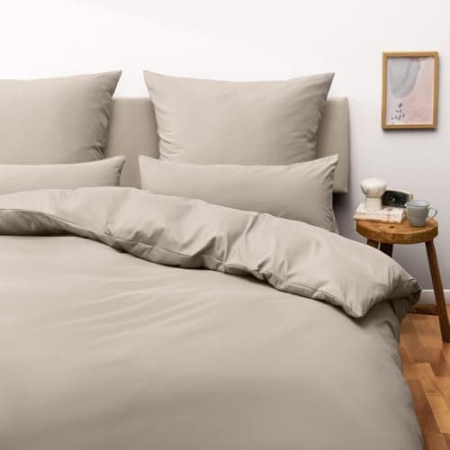 Blumtal Housse de Couette 250x200 + Taie Taupe Oeko-Tex