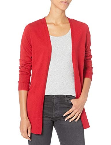 Amazon Essentials Cardigan Long d’Été Léger pour Femme Rouge Taille L