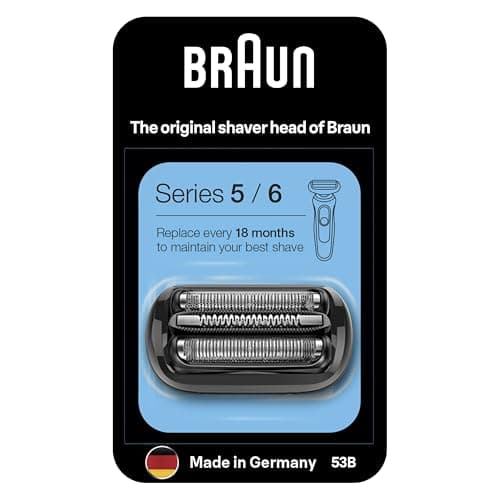 Braun Tête de rasoir électrique Series 5 53B Noire - Grille de rechange officielle