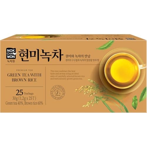 Nokchawon Thé Vert au Riz Brun Grillé - 25 Sachets, 30 g