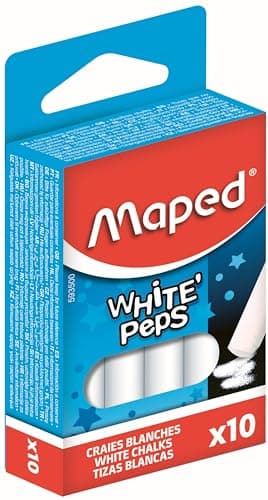 Maped Lot de 10 craies rondes blanches pour tableau