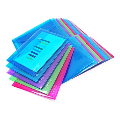 Rapesco Pochette à bouton pression recyclée A5 colorée Lot de 25