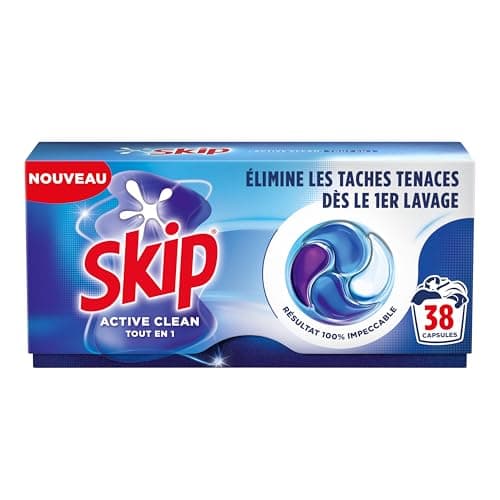 Skip Capsules Lessive Tout en 1 Active Clean 38 Lavages