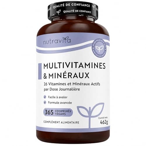 Nutravita Multivitamines et Minéraux 365 Comprimés Véganes Vitamine A-Z