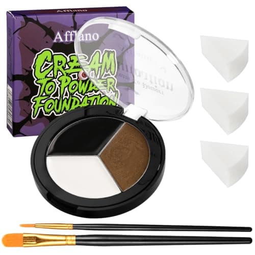 DE'LANCI Kit Peinture Visage et Corps Halloween 6 Pièces Noir Blanc Marron