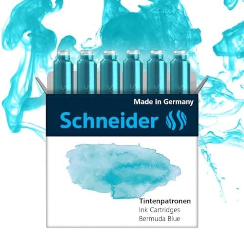 Schneider Lot de 6 cartouches d'encre pastel Bleu Bermuda