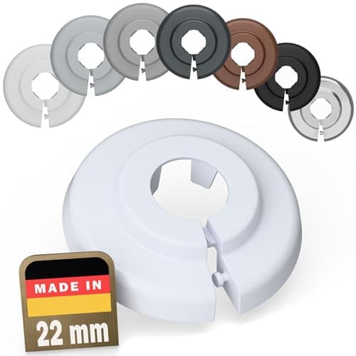 FUX Rosace cache-tuyau pour radiateur diamètre 22 mm Blanc Lot de 2