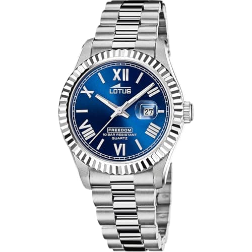 Lotus Montre Homme Analogique en Acier Inoxydable 316L Argenté